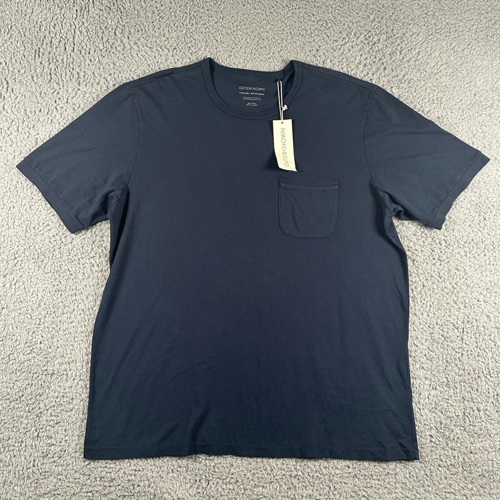 Outerknown Blue Short Sleeve Tee Classic Crew Neck